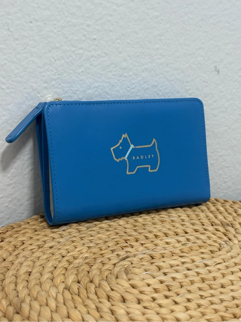 Radley London Heritage Dog Scottie Blue  Snap Closure Small Wallet - Like New